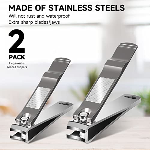 FACEMADE Nail Clippers Set, Stainless Steel Toenail and Fingernail Clippers