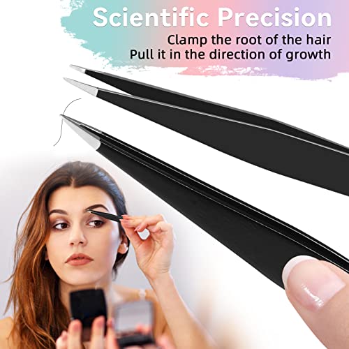 FACEMADE Tweezers Set with Scissors and Eyebrow Razor Eyebrow Tweezers